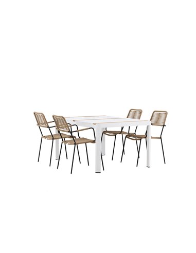 Matgrupp Togo med Lindos matstolar, 150 × 90 cm