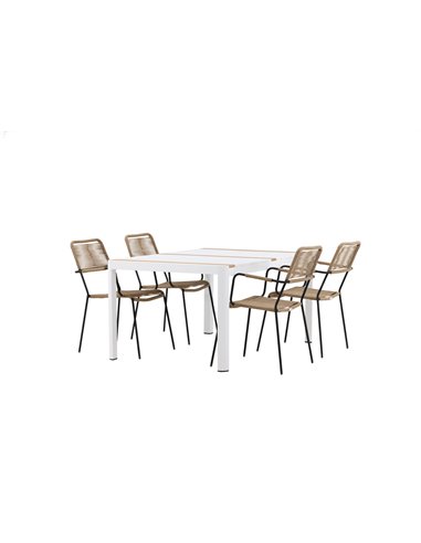 Matgrupp Togo med Lindos matstolar, 150 × 90 cm