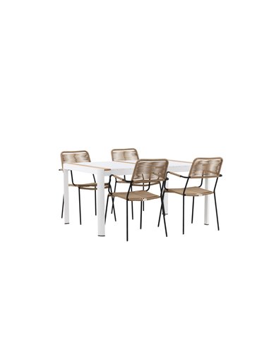 Matgrupp Togo med Lindos matstolar, 150 × 90 cm