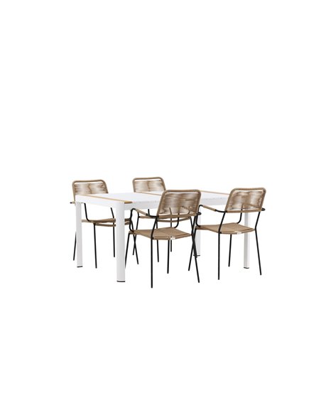 Matgrupp Togo med Lindos matstolar, 150 × 90 cm