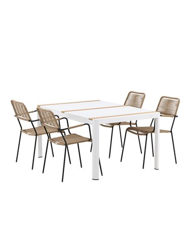 Matgrupp Togo med Lindos matstolar, 150 × 90 cm