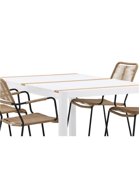 Matgrupp Togo med Lindos matstolar, 150 × 90 cm