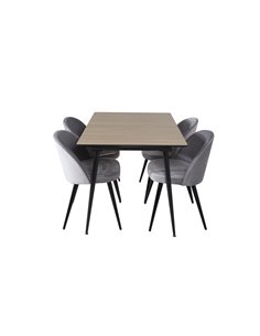 Matgrupp Silar med Velvet matstolar, 120 × 80 cm