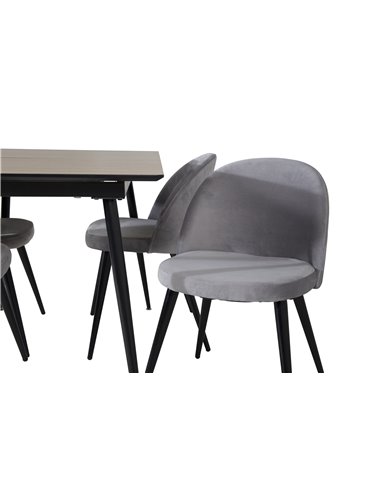 Matgrupp Silar med Velvet matstolar, 120 × 80 cm