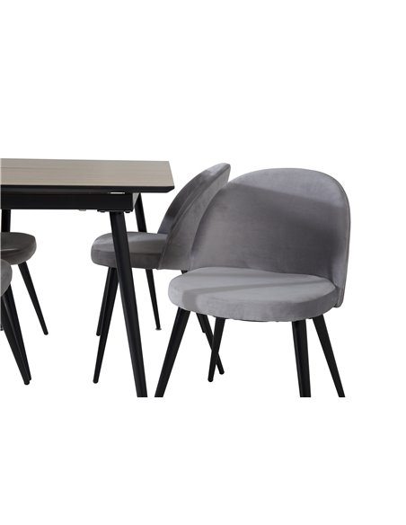 Matgrupp Silar med Velvet matstolar, 120 × 80 cm