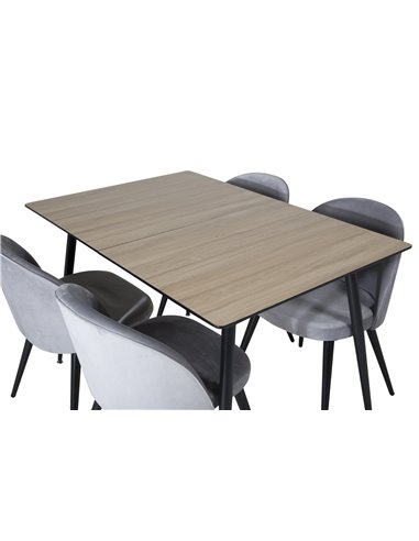Matgrupp Silar med Velvet matstolar, 120 × 80 cm