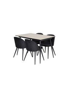 Matgrupp Silar med Velvet matstolar, 120 × 80 cm 2