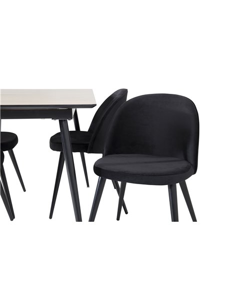 Matgrupp Silar med Velvet matstolar, 120 × 80 cm