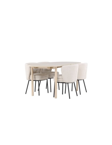 Matgrupp Andy med Agnes matstolar, 180 × 90 cm