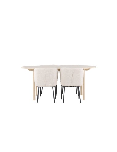 Matgrupp Andy med Agnes matstolar, 180 × 90 cm