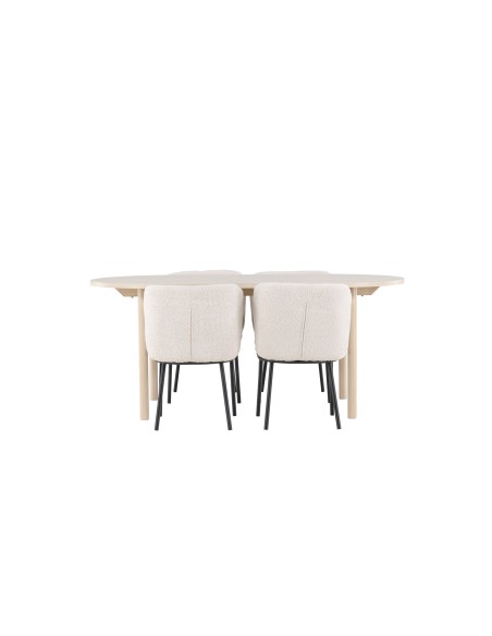 Matgrupp Andy med Agnes matstolar, 180 × 90 cm