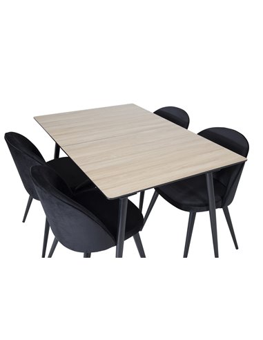 Matgrupp Silar med Velvet matstolar, 120 × 80 cm
