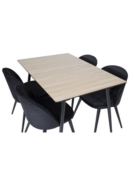 Matgrupp Silar med Velvet matstolar, 120 × 80 cm
