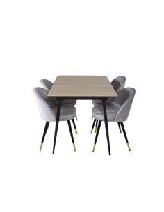Matgrupp Silar med Velvet matstolar, 120 × 80 cm