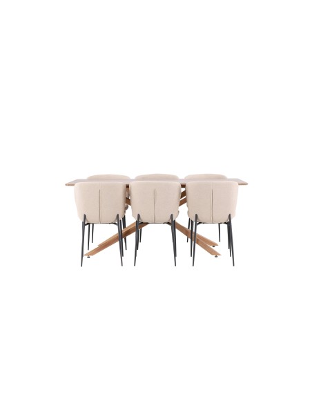 Matgrupp Piazza med Modesto matstolar, 180 × 90 cm