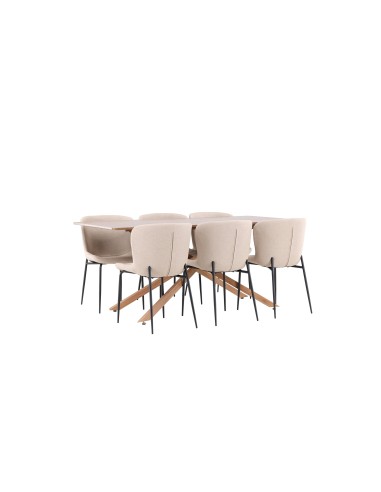 Matgrupp Piazza med Modesto matstolar, 180 × 90 cm