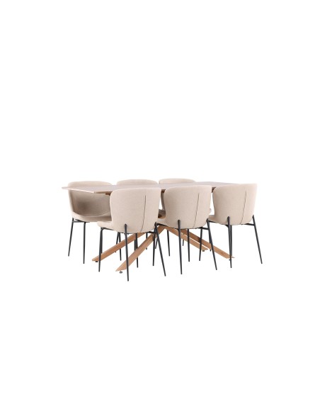 Matgrupp Piazza med Modesto matstolar, 180 × 90 cm