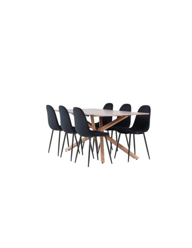 Matgrupp Piazza med Polar matstolar, 180 × 90 cm