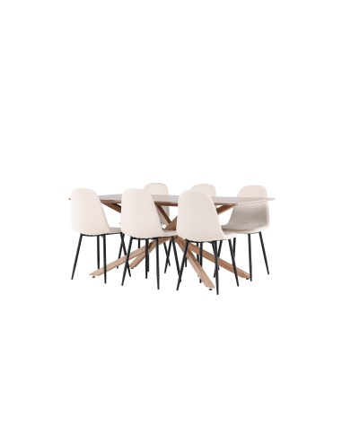 Matgrupp Piazza med Polar matstolar, 180 × 90 cm