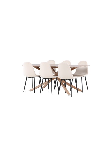 Matgrupp Piazza med Polar matstolar, 180 × 90 cm
