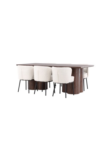 Matgrupp Olivia med Agnes matstolar, 210 × 100 cm