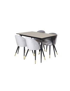 Matgrupp Silar med Velvet matstolar, 120 × 80 cm 2