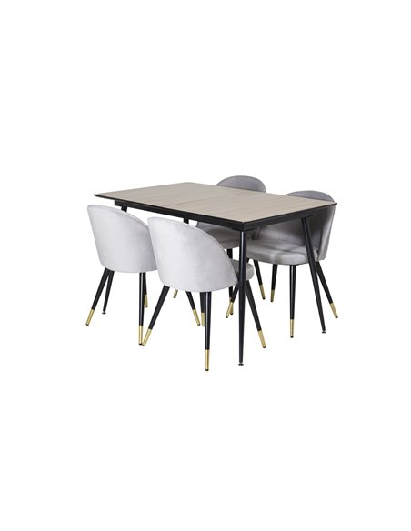 Matgrupp Silar med Velvet matstolar, 120 × 80 cm