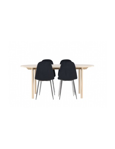 Matgrupp Andy med Polar matstolar, 180 × 90 cm
