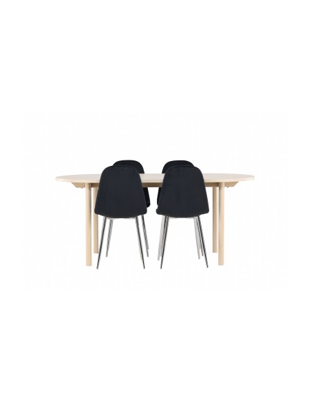 Matgrupp Andy med Polar matstolar, 180 × 90 cm
