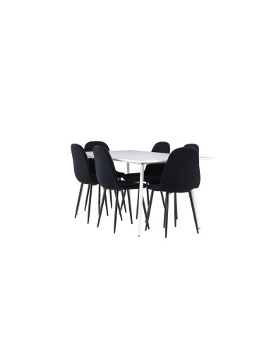 Matgrupp Silar med Polar matstolar, 180 × 90 cm
