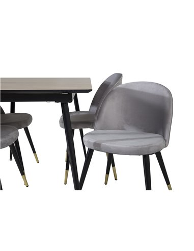 Matgrupp Silar med Velvet matstolar, 120 × 80 cm