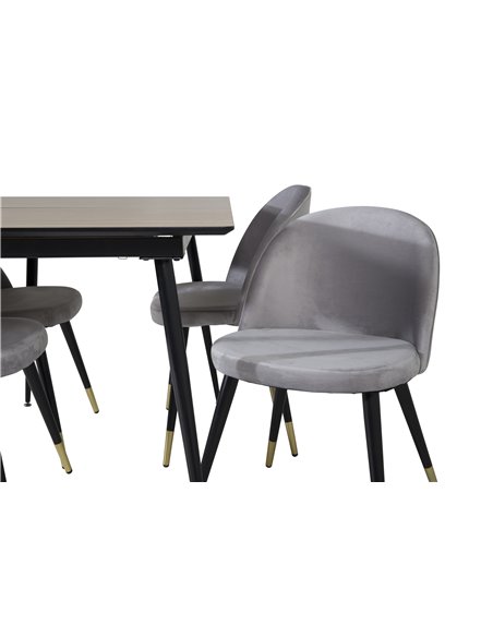 Matgrupp Silar med Velvet matstolar, 120 × 80 cm