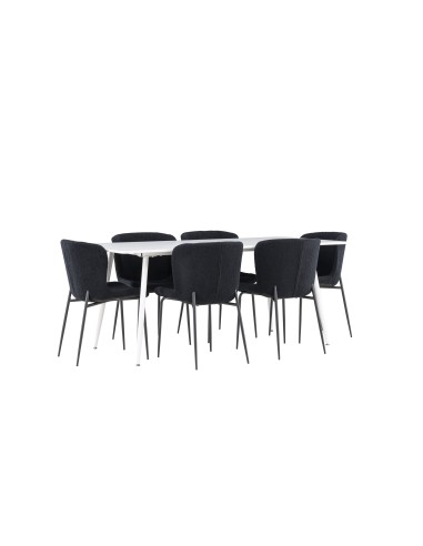 Matgrupp Silar med Modesto matstolar, 180 × 90 cm