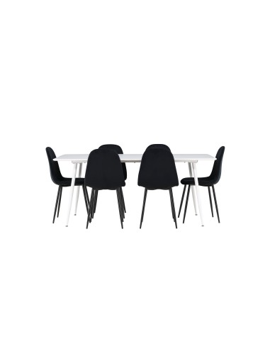 Matgrupp Silar med Polar matstolar, 180 × 90 cm