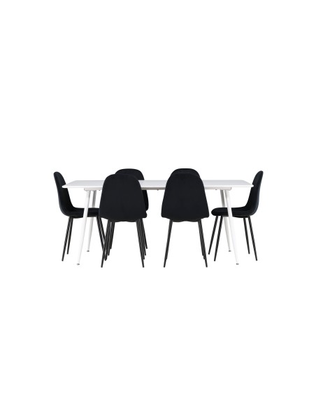 Matgrupp Silar med Polar matstolar, 180 × 90 cm