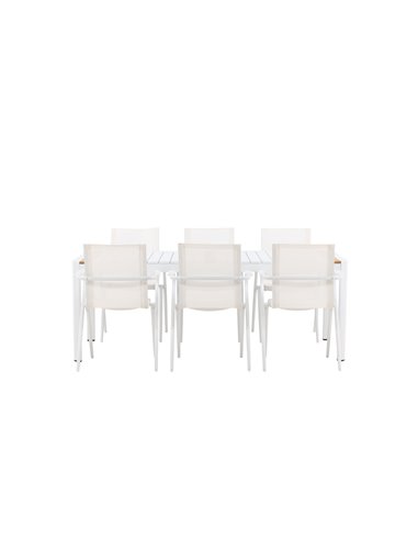 Matgrupp Togo med Alina matstolar, 200 × 100 cm