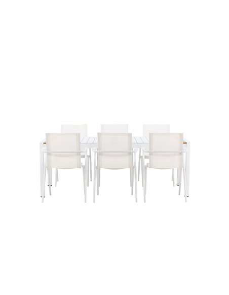 Matgrupp Togo med Alina matstolar, 200 × 100 cm