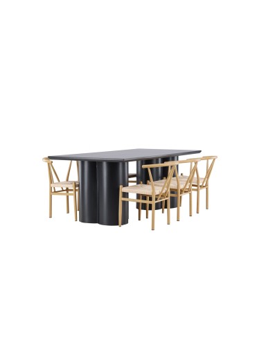 Matgrupp Olivia med Alfons matstolar, 210 × 100 cm