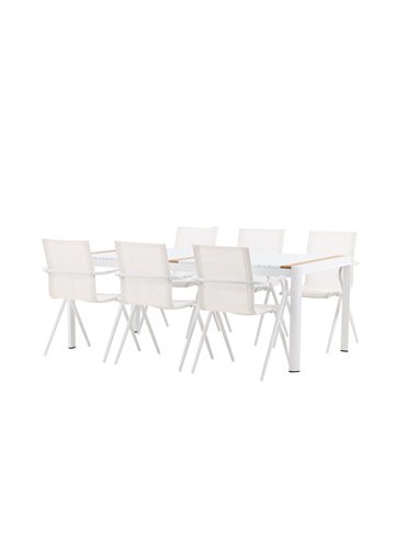 Matgrupp Togo med Alina matstolar, 200 × 100 cm