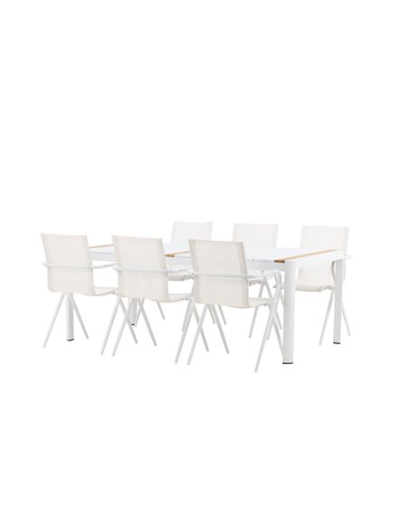 Matgrupp Togo med Alina matstolar, 200 × 100 cm