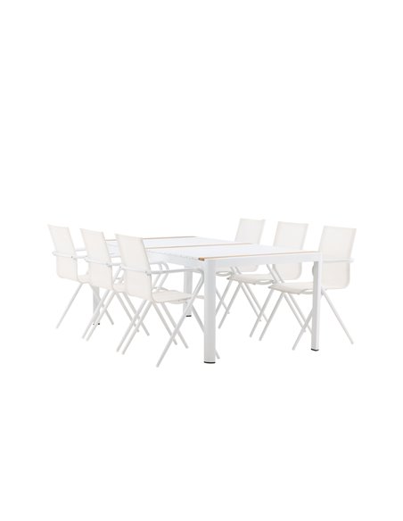 Matgrupp Togo med Alina matstolar, 200 × 100 cm