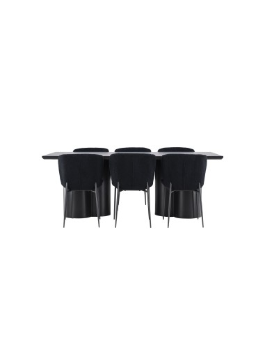 Matgrupp Olivia med Modesto matstolar, 210 × 100 cm