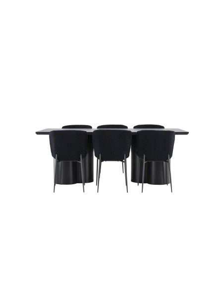 Matgrupp Olivia med Modesto matstolar, 210 × 100 cm