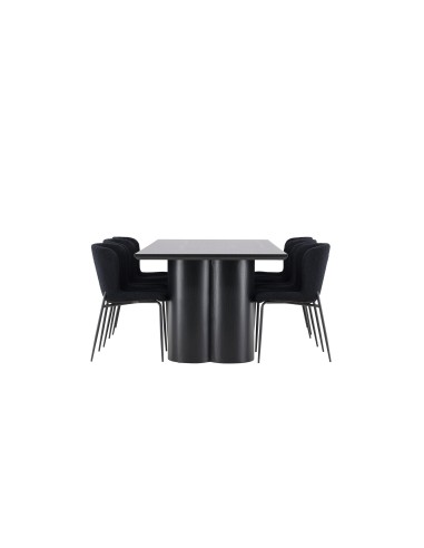 Matgrupp Olivia med Modesto matstolar, 210 × 100 cm