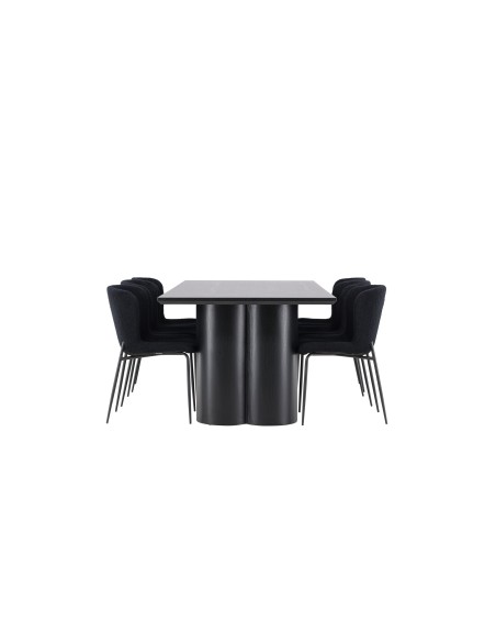 Matgrupp Olivia med Modesto matstolar, 210 × 100 cm