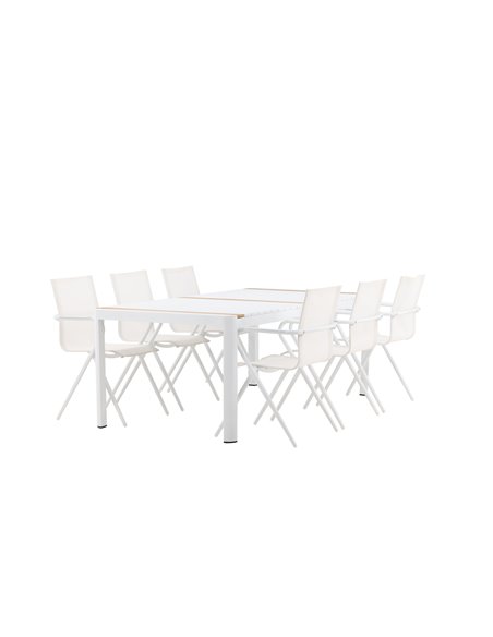 Matgrupp Togo med Alina matstolar, 200 × 100 cm