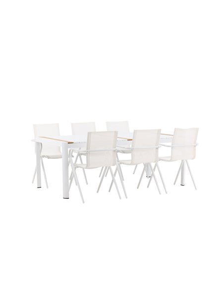 Matgrupp Togo med Alina matstolar, 200 × 100 cm