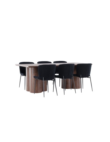 Matgrupp Olivia med Modesto matstolar, 210 × 100 cm