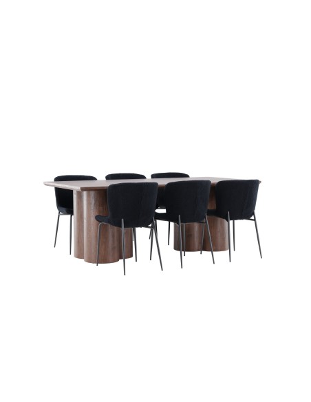 Matgrupp Olivia med Modesto matstolar, 210 × 100 cm