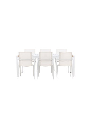 Matgrupp Togo med Alina matstolar, 200 × 100 cm